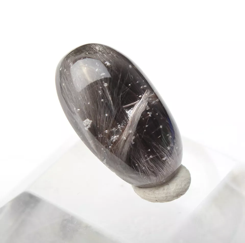 2.47Rare Natural Cure Silver Sunflower Rutilated Quartz Titanium Crystal Ring