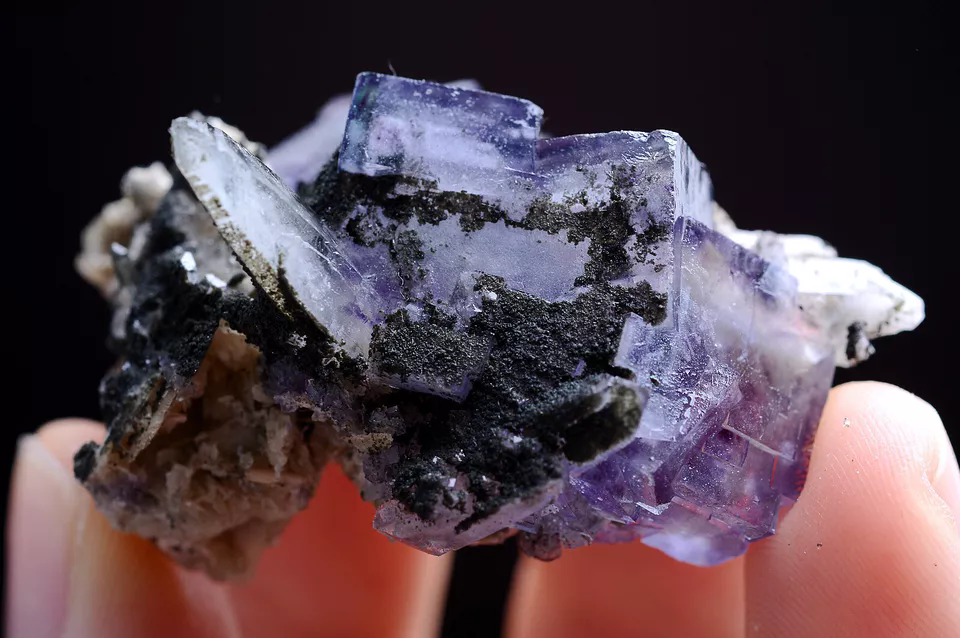 23g Natural Bismuthite Purple FLUORITE & Crystal Mineral Specimen/ Yaogangxian