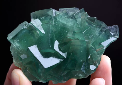 86g Natural Clear Phantom Window Green Fluorite CLUSTER Mineral Specimen/ China