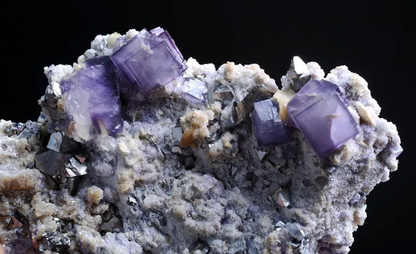 283gNatural Window Purple Fluorite & Arsenopyrite Mineral Specimen/Yaogangxian