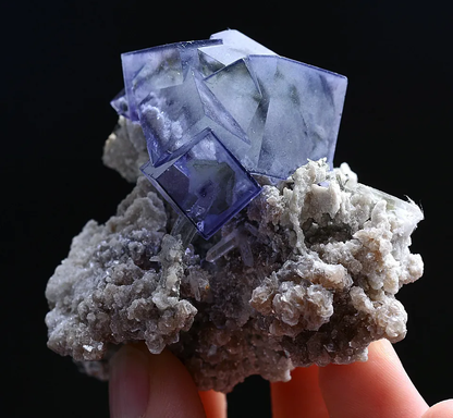 68g Natural Purple Window Fluorite & Arsenopyrite Mineral Specimen/Yaogangxian