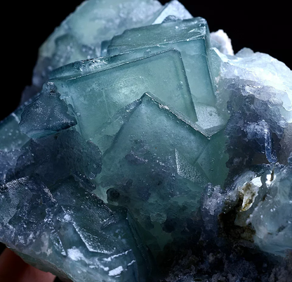 1492g  Natural Phantom Window Green Cubic Fluorite CLUSTER Mineral  Specimen