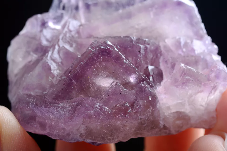 70g Natural Clear Purple Phantom Window Fluorite Mineral Specimen /China