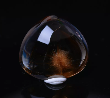 57.65ctNatural Transparent Gold Hair Rutilated Quartz Crystal Powerful  Pendant