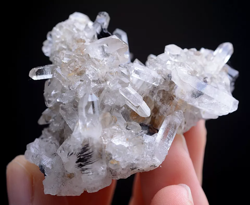 49g Natural White Crystal Cluster & Flower Shape  Specularite Mineral  Specimen