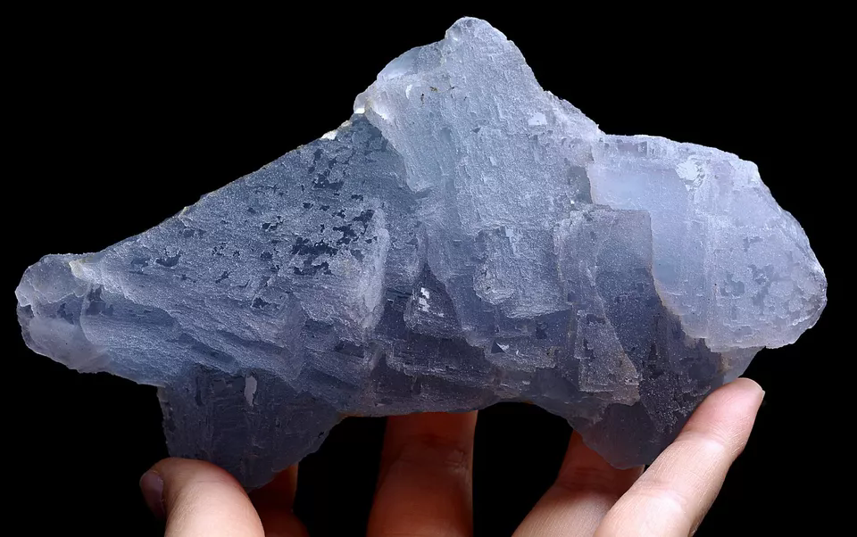 645g Natural Transparent Blue Fluorite CRYSTAL CLUSTER Mineral Specimen