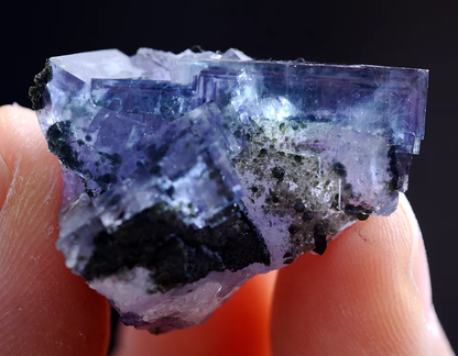 14.g Natural Phantom window Purple FLUORITE Mineral Specimen /Yaogangxian China