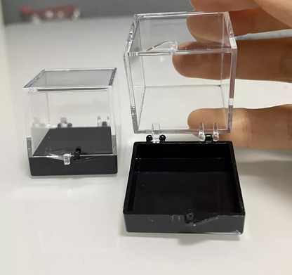 12pcs Acrylic Display Box Mineral Specimen Jewelry Square Collecting Case