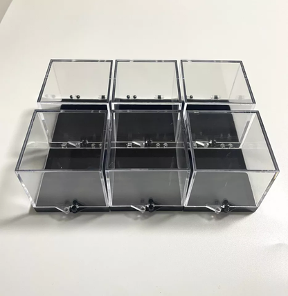 9pcs Acrylic Display Box Mineral Specimen Jewelry Square Collecting Case