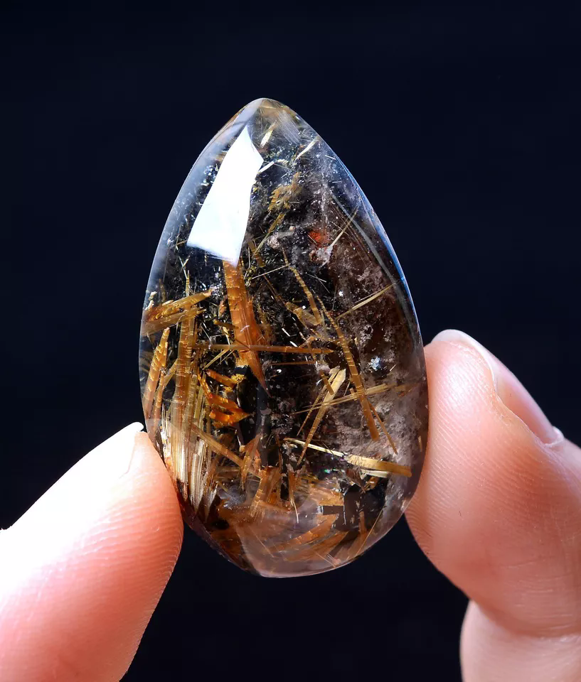 73.20ct Natural Gold Rutilated Quartz Crystal Woman Cure Powerful Pendant