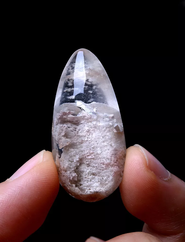 11.33g Natural Rutilated "Stone Inside Stone"Quartz Crystal Pendant Healing