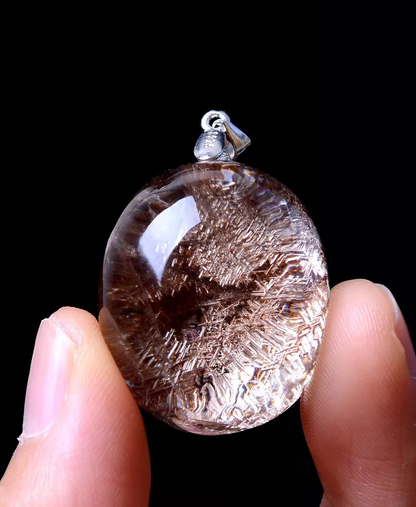 16.71 Beautyy Natural Clear Quartz Hair Rutilated Crystal Healing Lady  Pendant