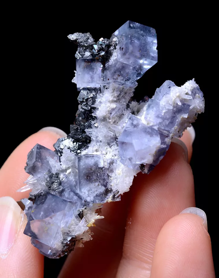 25.42g NATURAL PURPLE FLUORITE & ARSENOPYRITE SYMBIOTIC MINERAL SPECIMEN