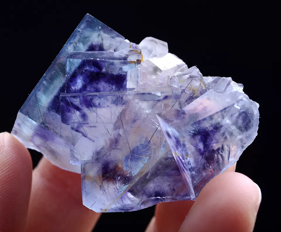 38g Natural Phantom Window Purple FLUORITE Mineral Specimen/Yaogangxian  China