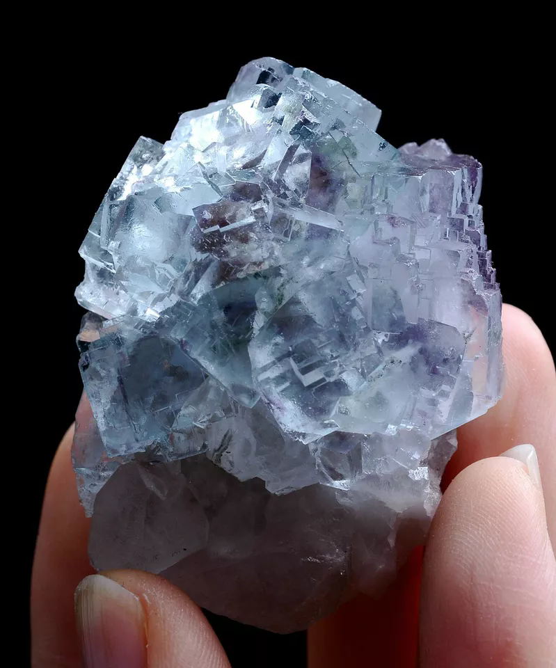 77.2g  Natural Transparent Purple Window Fluorite Mineral Specimen/Yaogangxian