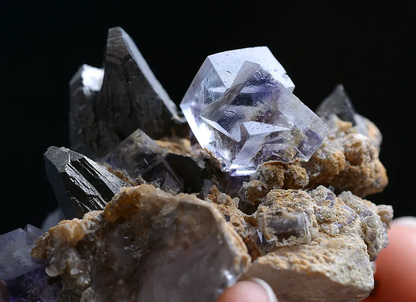 72.3g Natura Purple FLUORITE & Arsenopyrite Mineral Specimen /Yaogangxian China