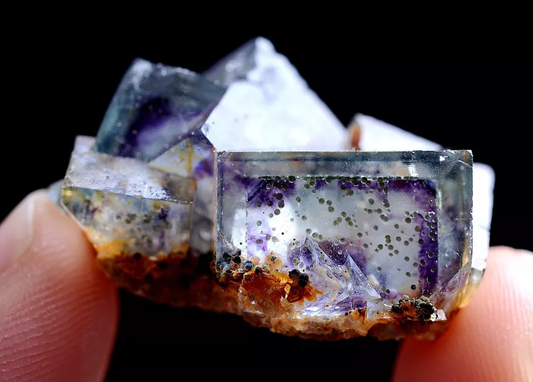 12g Natural phantom window Purple Fluorite Mineral Specimen/ Yaogangxian  China