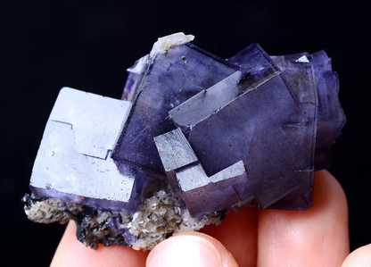 48g TRANSPARENT GEM LEVEL PURPLE CUBE FLUORITE CRYSTAL MINERAL SPECIMEN