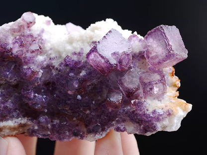 241.g Natural Two-Dimensional Code Purple Fluorite Mineral Specimen/Guizhou