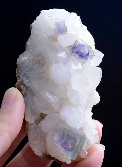 121.0g Natural Window Purple Fluorite Crystal Mineral Specimen/YaogangxianChina