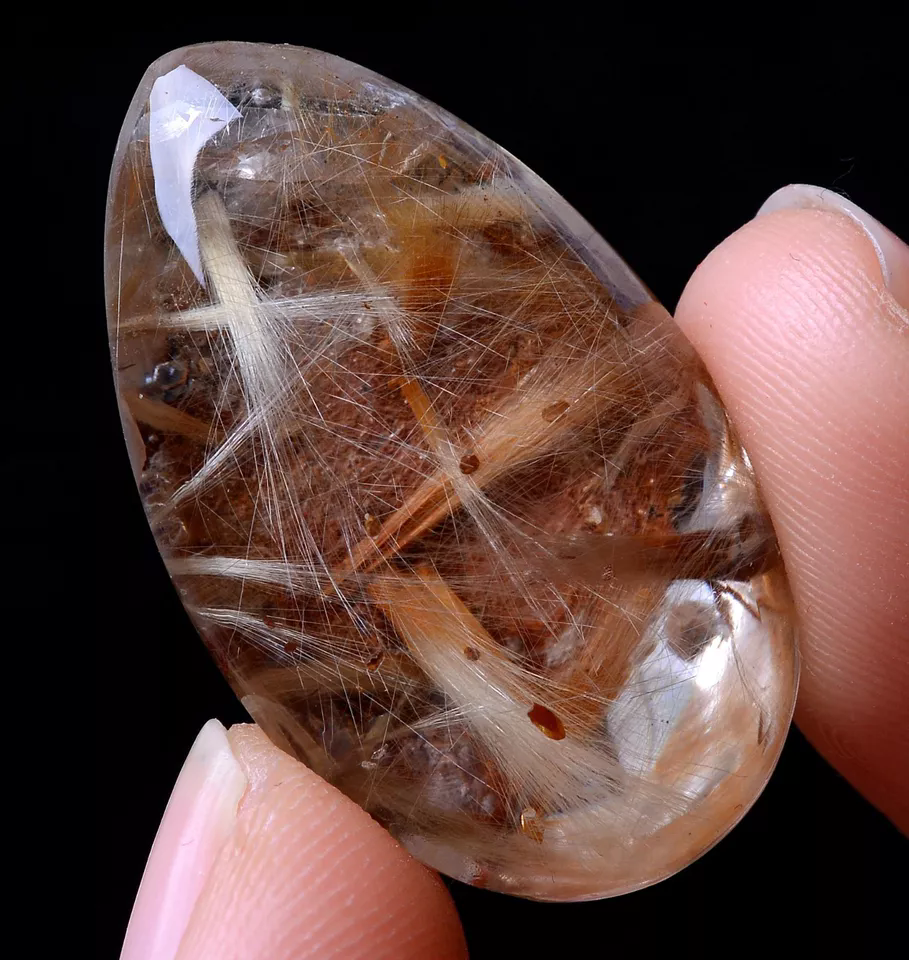 41.60ct Natural Gold Rutilated Quartz Crystal Woman Men Cure Powerful  Pendant