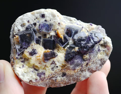 97g Natural Phantom Purple Fluorite & Calcite Mineral Specimen/Inner  Mongolia