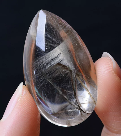 80.05CT NATURAL SILVER RUTILATED QUARTZ TITANIUM CRYSTAL MEN AND WOMEN PENDANT