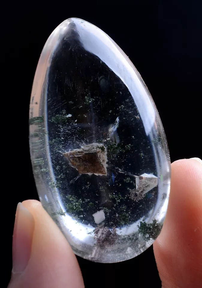 25g Natural Green Ghost Quartz Crystal "Stone Inside Stone" Cure Pendant