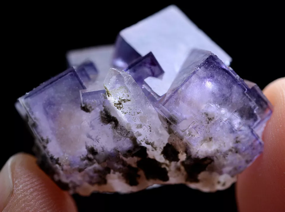 12gNatural Window Purple FLUORITE & Crystal Mineral Specimen/ Yaogangxian China