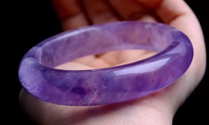 Natural Lavender Amethyst Quartz  Crystal Madam Bangle Inner Diameter 57mm