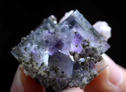 17g Natural Phantom Window Purple Fluorite Calcite Mineral Specimen/Yaogangxian