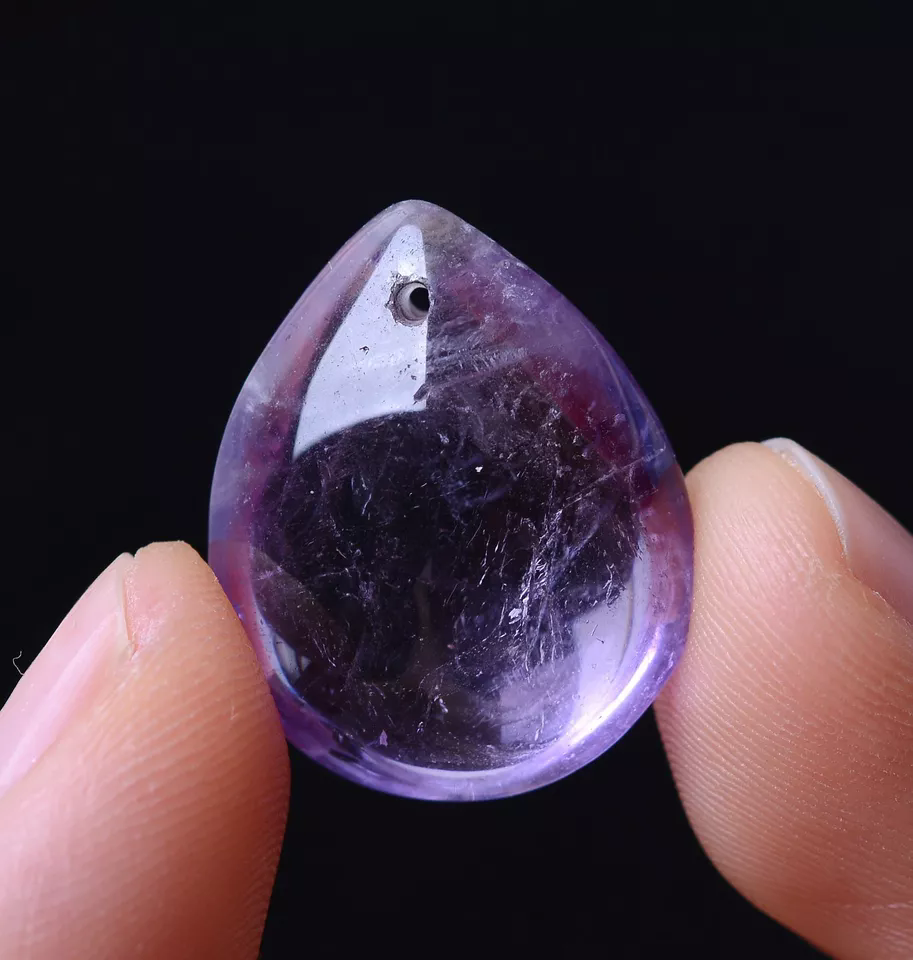 4.95g Natural Beauty Amethyst Crystal Gem Madam Water Drop Shape  Pendant