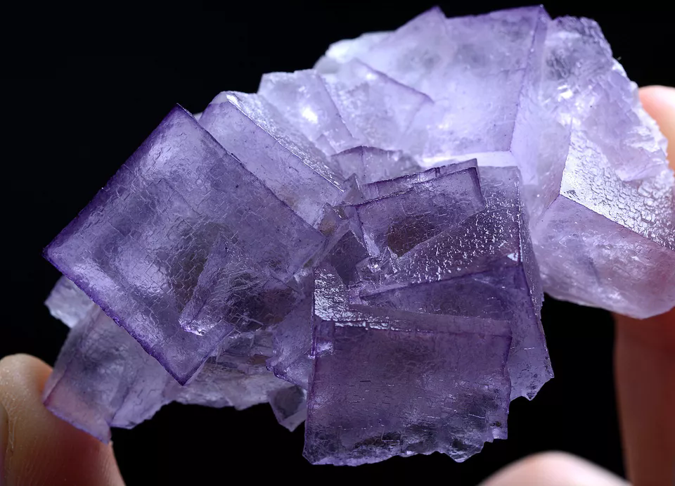 61g Natural Clear Purple Edge Fluorite Mineral Specimen /Guizhou China