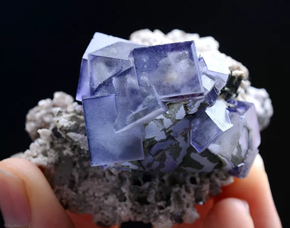 68g Natural Purple Window Fluorite & Arsenopyrite Mineral Specimen/Yaogangxian