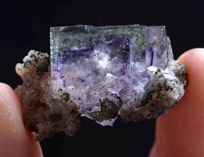 18g Natural Phantom window Purple FLUORITE Mineral Specimen /Yaogangxian China