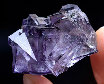 16g Newly DISCOVERED RARE CUBE PURPLE FLUORITE MINERAL SAMPLES/YaOgang xian