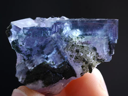 14.g Natural Phantom window Purple FLUORITE Mineral Specimen /Yaogangxian China