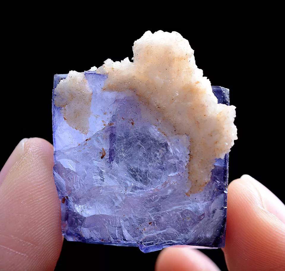 22g Natural Window Purple Fluorite & Crystal Mineral Specimen/Yaogangxian China