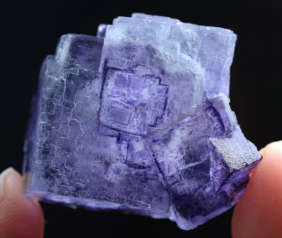 25g Natural Secondary Crystallization Phantom Purple Fluorite Mineral Specimen