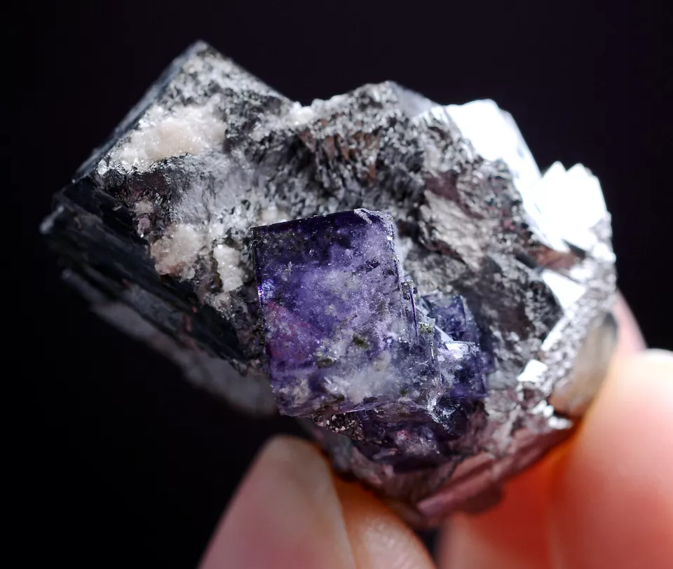 34.0g Natura Purple FLUORITE  Arsenopyrite Mineral Specimen/ Yaogangxian  China