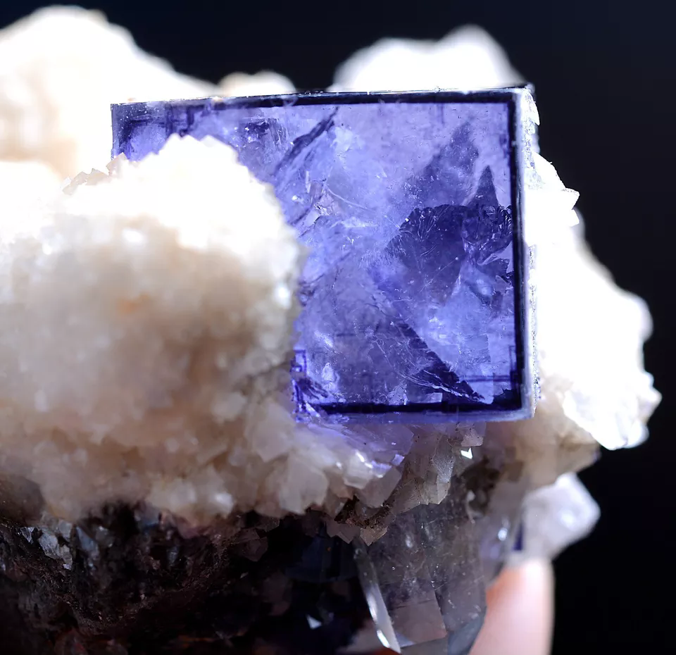 190g Natural Window Purple Fluorite &Crystal Mineral Specimen/Yaogangxian China