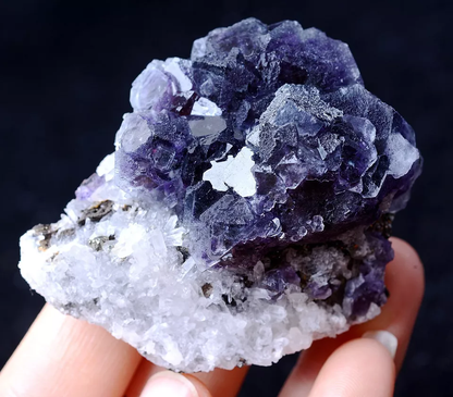 90.56g INNER MONGOLIA RARE PURPLE FLUORITE & CRYSTAL SYMBIOTIC MINERAL SPECIMEN