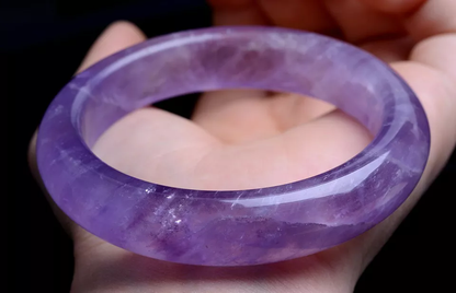 Natural Lavender Amethyst Quartz  Crystal Madam Bangle Inner Diameter 57mm