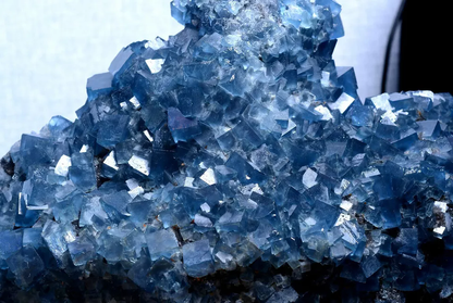 25.1LB New Find Transparent Blue Cube Fluorite CRYSTAL CLUSTER Mineral Specimen