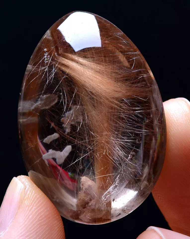 104.66ct Natural  Gold Rutilated Quartz Crystal Woman Cure Powerful Pendant