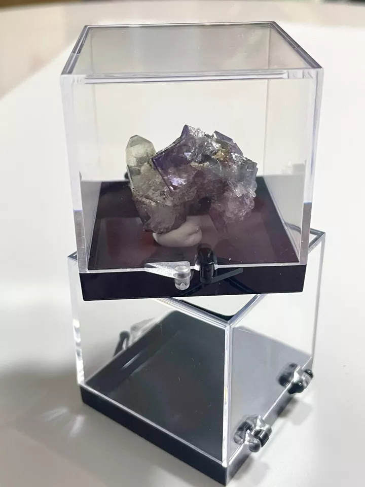 9pcs Acrylic Display Box Mineral Specimen Jewelry Square Collecting Case