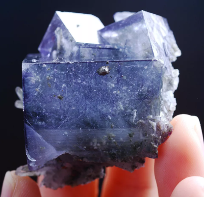 56g Natural Bismuthinite Purple FLUORITE & Pyrite Mineral Specimen/ Yaogangxian