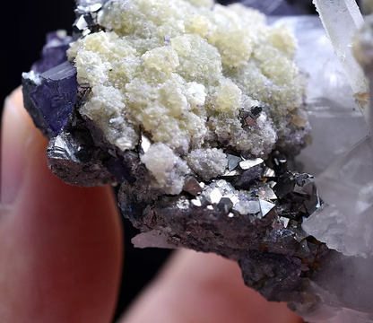 221gNatural Purple Fluorite Crystal Arsenopyrite Mineral Specimen / YaoGangXian