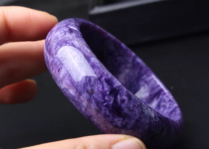 Natural Purple Charoite Gem Grade Crystal Woman Bangle Inner Diameter 57.50mm