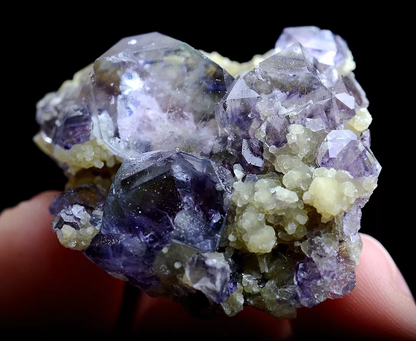 18g Natural Octahedron Purple FLUORITE Dolomite Mineral Specimen/Inner Mongolia